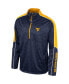 Men's Navy West Virginia Mountaineers Marled Half-Zip Jacket