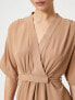 Фото #38 товара Платье женское Koton Oversize Midi с поясом и V-образным вырезом