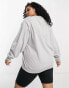 Фото #3 товара HNR LDN Plus hamsa graphic sweatshirt in ash grey