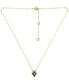 Imitation Blue Sapphire Cluster Pendant Necklace, 16" + 2" extender, Created for Macy's