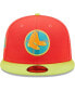 Фото #2 товара Men's Red, Neon Green Boston Red Sox Lava Highlighter Combo 59Fifty Fitted Hat