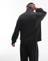 Фото #2 товара Topman co ord oversized fit full zip through with double piping detail black