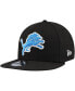 ფოტო #1 პროდუქტის Men's Black Detroit Lions Basic 9FIFTY Snapback Hat