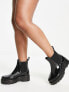 ASOS DESIGN Wide Fit Gadget chunky chelsea rain boots in black