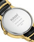 ფოტო #3 პროდუქტის Unisex Swiss Centrix Diamond (1/20 ct. t.w.) Black Ceramic & Gold PVD Bracelet Watch 40mm