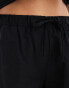 Фото #3 товара Monki co-ord drawstring waist linen shorts in black