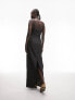 Фото #5 товара Topshop Tall denim slip dress in black