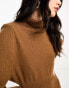 & Other Stories padded shoulder knitted wool midaxi dress in brown Коричневый, M - EU 40-42 - фото #3