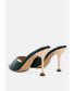 Фото #3 товара Women's French Cut Croc Texture Patent Faux Leather Sandals