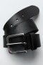 Distressed effect leather belt