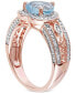 ფოტო #3 პროდუქტის Blue Topaz (2 ct. t.w.) & Diamond (1/10 ct. t.w.) Heart Ring in 18k Rose Gold-Plated Sterling Silver