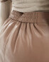 Фото #10 товара River Island elastic back mini skirt in brown