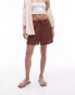 Фото #1 товара Topshop casual crinkle drawstring shorts in rust