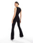 Фото #4 товара Kaiia slinky flared trousers co-ord in black