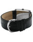 Фото #2 товара Men's 30X40mm Silver Tank Shape Watch with Black Dial and Black Leather Strap