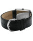 ფოტო #2 პროდუქტის Men's 30X40mm Silver Tank Shape Watch with Black Dial and Black Leather Strap