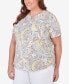 Фото #5 товара Plus Size Charleston Paisley Top with Side Ruching