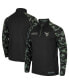 ფოტო #2 პროდუქტის Men's Black West Virginia Mountaineers OHT Military-Inspired Appreciation Take Flight Raglan Quarter-Zip Jacket