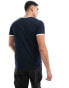 Brave Soul ribbed ringer t-shirt in navy & white