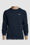 Фото #2 товара Mens Blue Pullover Long Sleeve Swoosh Logo Crewneck Sweatshirt 637902-452