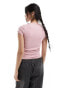 Cotton On v-neck fitted t-shirt with rosette detail in pink Rosa gedeckt, 2XS - EU 34 - фото #2