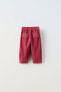 Фото #2 товара Вельветовые брюки со сборкой на поясе ZARA