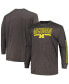 Фото #1 товара Men's Heather Charcoal Michigan Wolverines Big and Tall Two-Hit Graphic Long Sleeve T-shirt