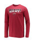 Men's Black, Red Miami Heat Long Sleeve T-shirt and Pants Sleep Set