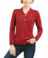 Фото #2 товара Свитер от Karen Scott женский хлопковый Henley Marled Red Amore XXL