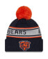 ფოტო #1 პროდუქტის Big Boys Navy Chicago Bears Repeat Cuffed Knit Hat with Pom