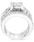 Фото #3 товара Diamond Princess & Round 3-Pc Bridal Set (4 ct. t.w.) in 14k White Gold