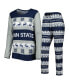 ფოტო #2 პროდუქტის Women's Navy Penn State Nittany Lions Ugly Long Sleeve T-shirt and Pajama Pants Sleep Set