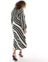 Never Fully Dressed Plus crochet balloon sleeve maxi dress in monochrome stripe