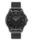 ფოტო #2 პროდუქტის Men's Quartz Classic Black Stainless Steel and Silicone Watch 42mm Gift Set, 2 Pieces