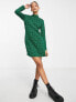 Фото #4 товара New Look long sleeve mini dress in green pattern