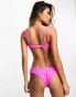 Фото #8 товара Kulani Kinis flamingo pink ribbed cheeky v bikini bottom in pink