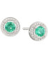 ფოტო #2 პროდუქტის Sapphire (5/8 ct. t.w.) & Diamond Accent Stud Earrings in Sterling Silver (Also Available In Emerald and Ruby)