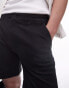 Topman slim chino shorts in black