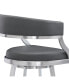 Фото #14 товара Saturn 30" Bar Height Swivel Gray Artificial leather and Brushed Stainless Steel Bar Stool