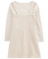 Фото #7 товара Kid Velour Long-Sleeve Dress Set - Cream 7