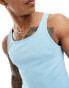 Фото #4 товара ASOS DESIGN muscle rib square neck vest in blue