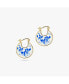 Enamel Earrings - Hana Marble Blue