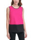 Calvin Klein Sleeveless Color Block Blouse Pink Black S
