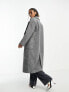 Glamorous longline relaxed coat in brushed grey marl