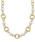 Cultured Freshwater Pearl (9-10mm) Open Link 20" Statement Necklace in 18K Gold-Plated Sterling Silver