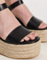 Glamorous – Espadrilles-Sandalen in Schwarz mit Plateausohle