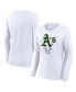 ფოტო #1 პროდუქტის Women's White Oakland Athletics Lightweight Fitted Long Sleeve T-shirt