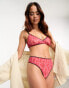 Фото #4 товара Monki soft mesh thong in pink rose print