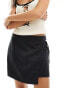 Фото #1 товара Pieces wrap front mini skirt in black