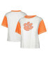 Women's White Distressed Clemson Tigers Premier Tilda T-shirt